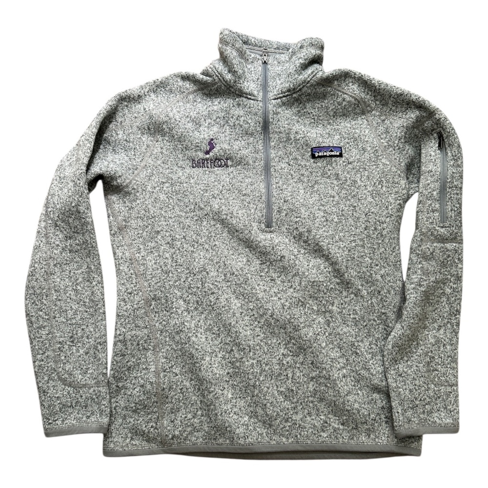 Patagonia Better Sweater Women’s size Medium Gray Quarter Zip Fleece Embroidered